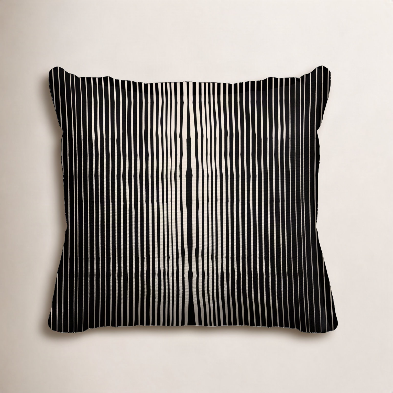 Ash Striped Indoor/Outdoor Throw Pillow, 18" x 18", Black