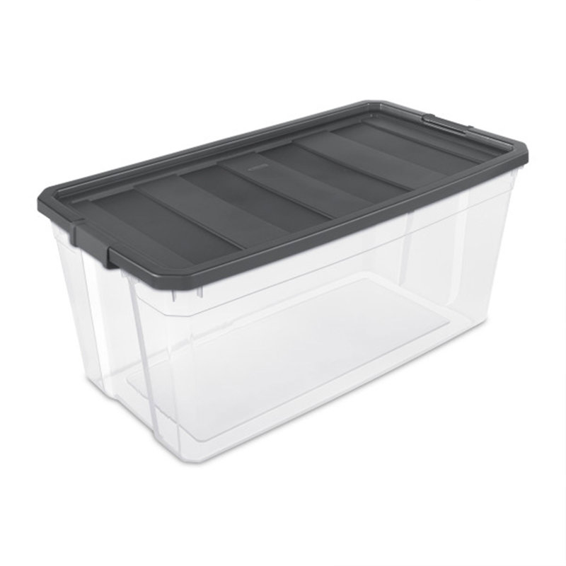 Boîte de rangement stérile empilable transparente de 200 pintes Sterilite, gris, paquet de 6