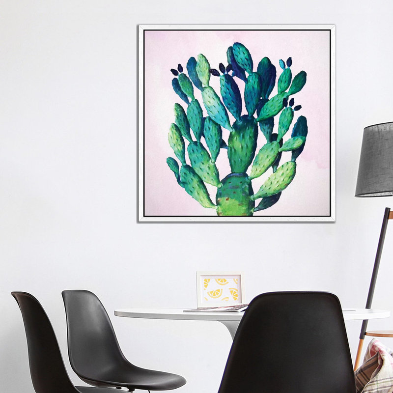 Cactus Plant by 83 Oranges - Gallery-Wrapped Canvas Giclée on Canvas, White Floater Framed, 93.98 cm H x 93.98 cm W