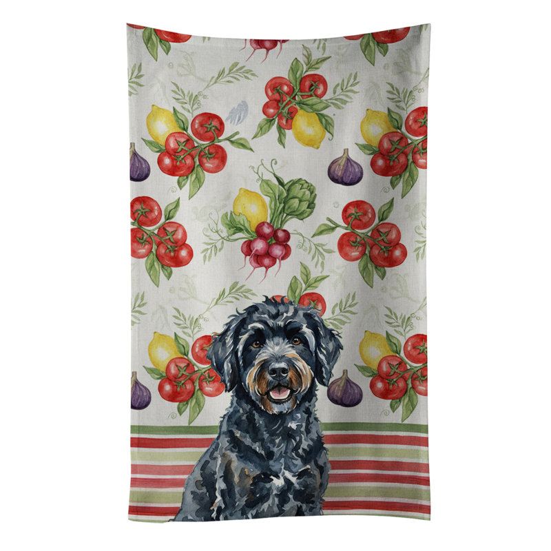 Serviette de cuisine noire portugaise, Black Portuguese Water Dog