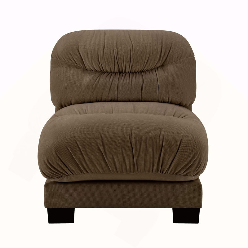 Canapé sans accoudoirs Flora en chenille - brun, Brown