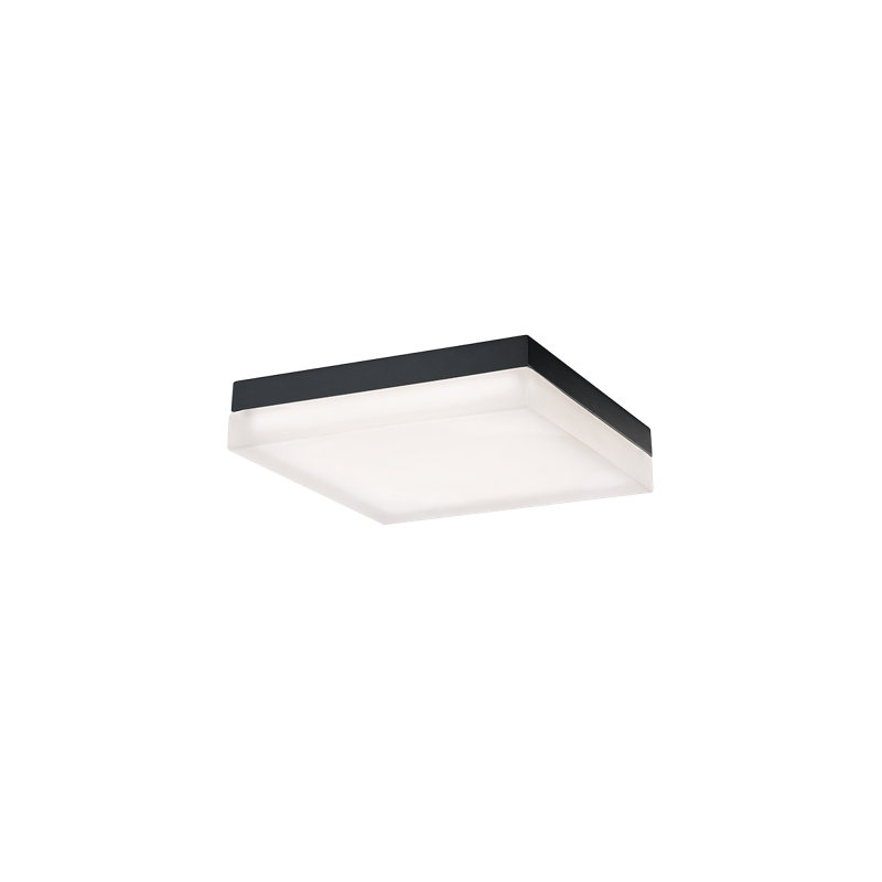 Matrix 12" Square Black Glass LED Flush Mount Light