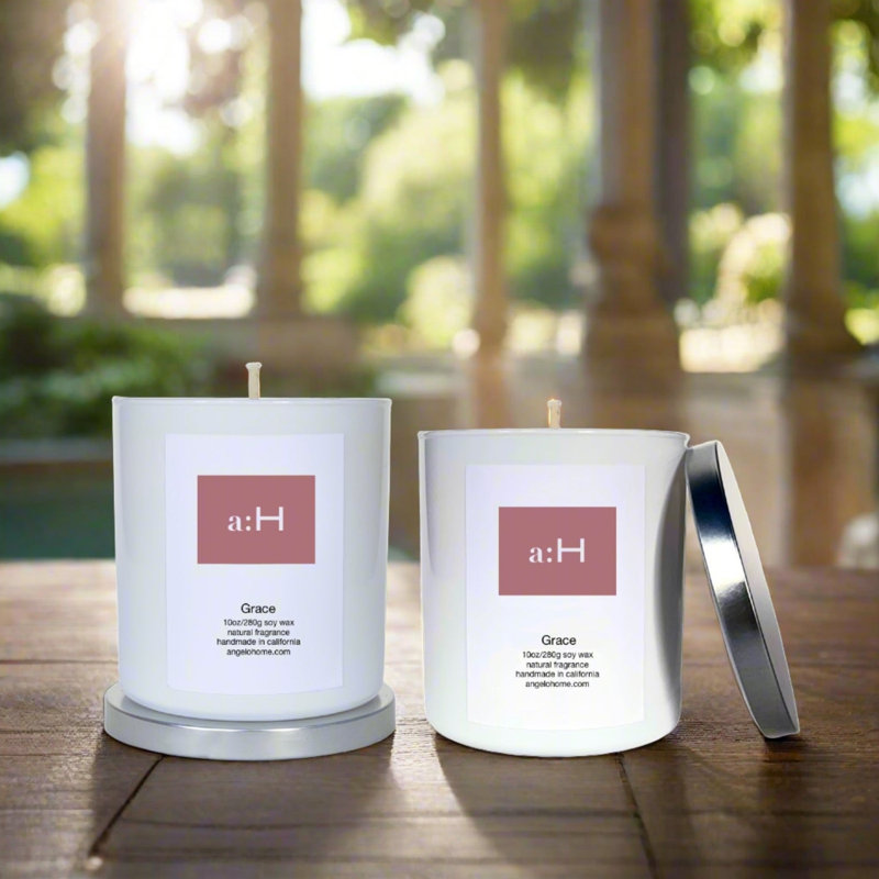 Bougie parfumée A: H Grace avec porte-verre, 2