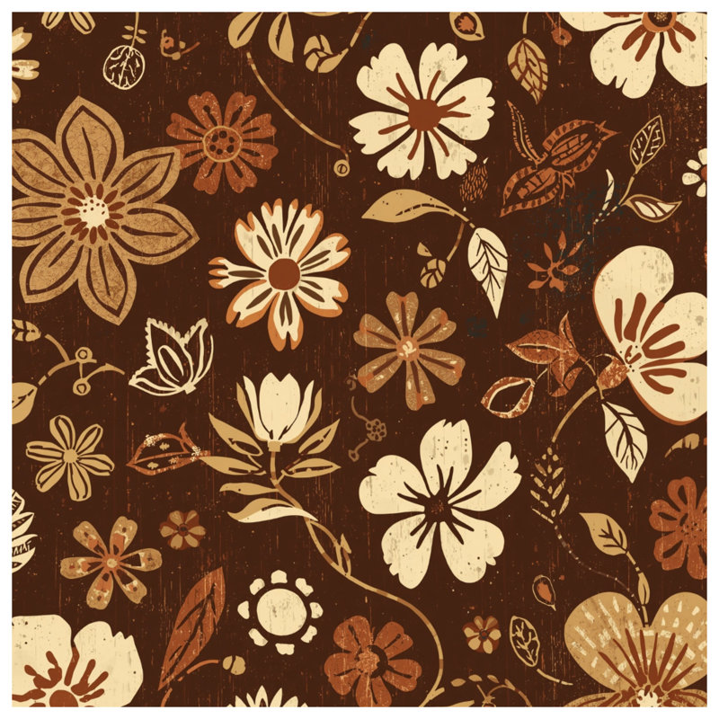 Rideaux de douche rétro à motif floral très longs, 70in W x 84in H