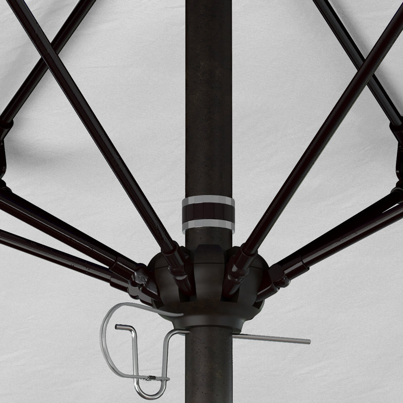 Parasol de marché 90 po Aneesaa, Blanc - oléfine, Pierre noire