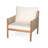 Modern Outdoor Woven Lounge Chair With Solid Wood Frame And Comfortable Polyester Cushions, Perfect For Patio, Garden, Or Balcony-829525357