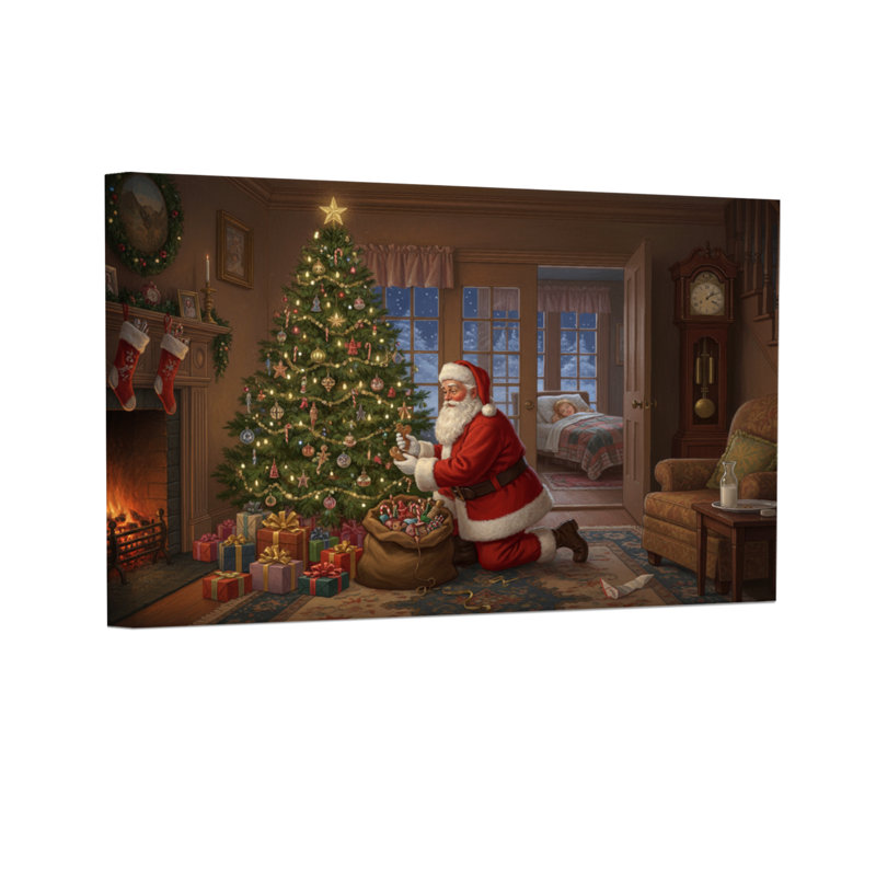 Arbre de Noël de Noël père Noël décorant