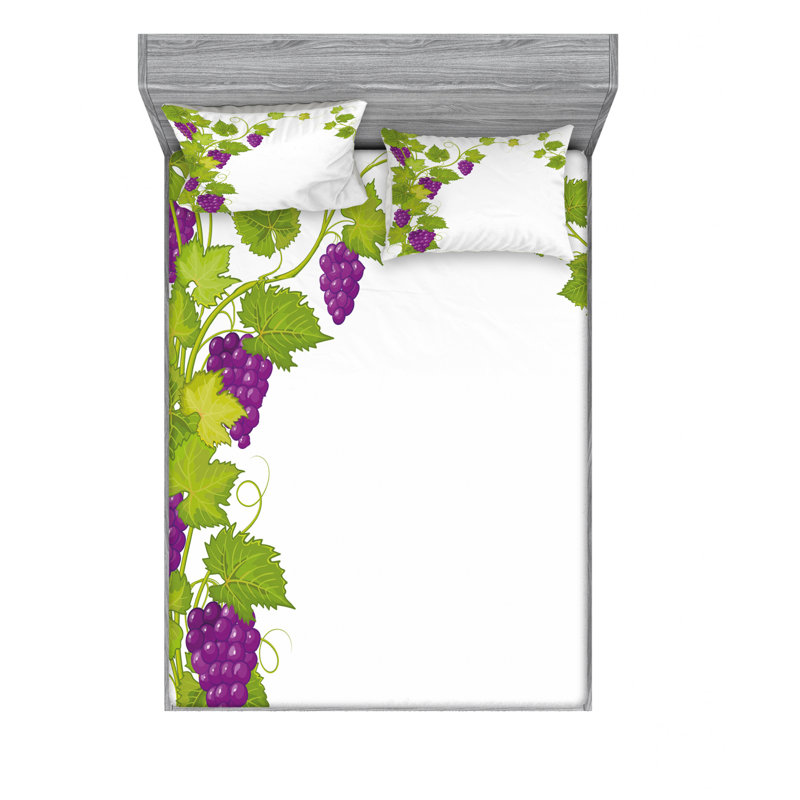Ensemble de draps Vineyard with Swirled Leaves, Taies d'oreiller pour grand lit, Vibrant