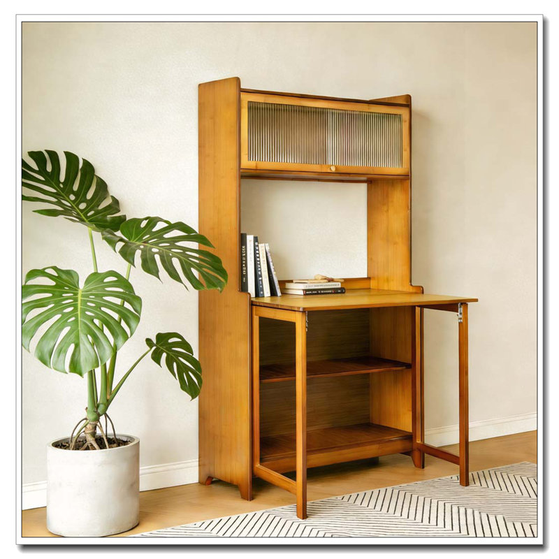 Table pliante en bambou, Noyer 1