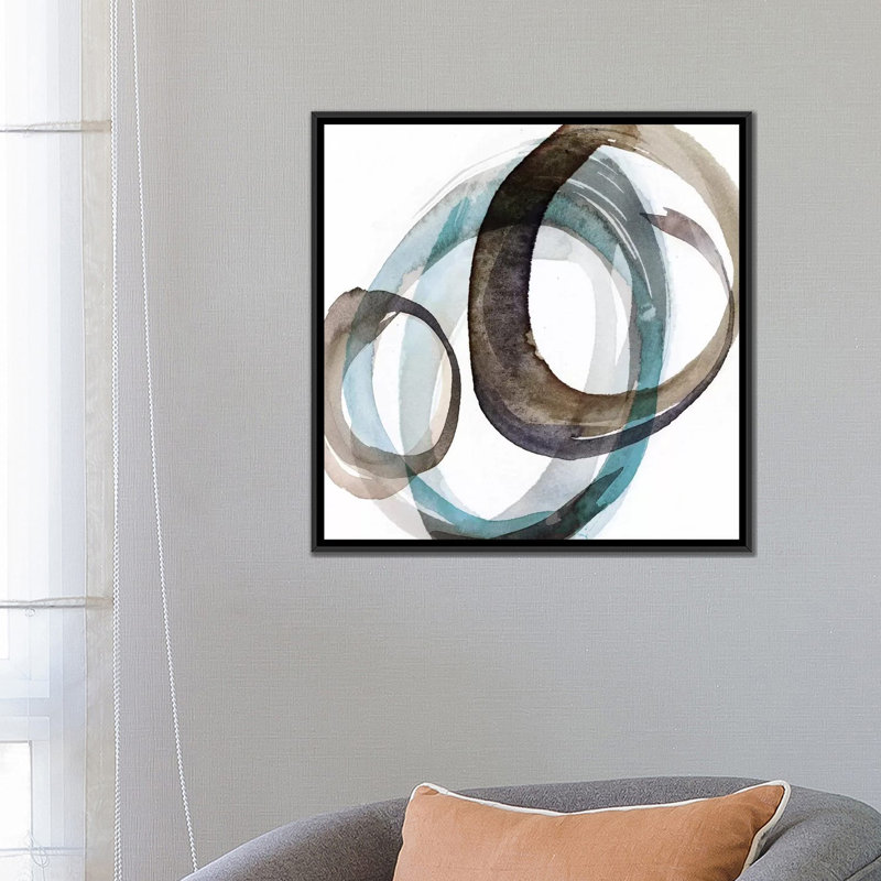 « overture ii », impression sur toile, H 18 po x l 18 po x P 1,5 po, Toile avec cadre noir, Pas de tapis