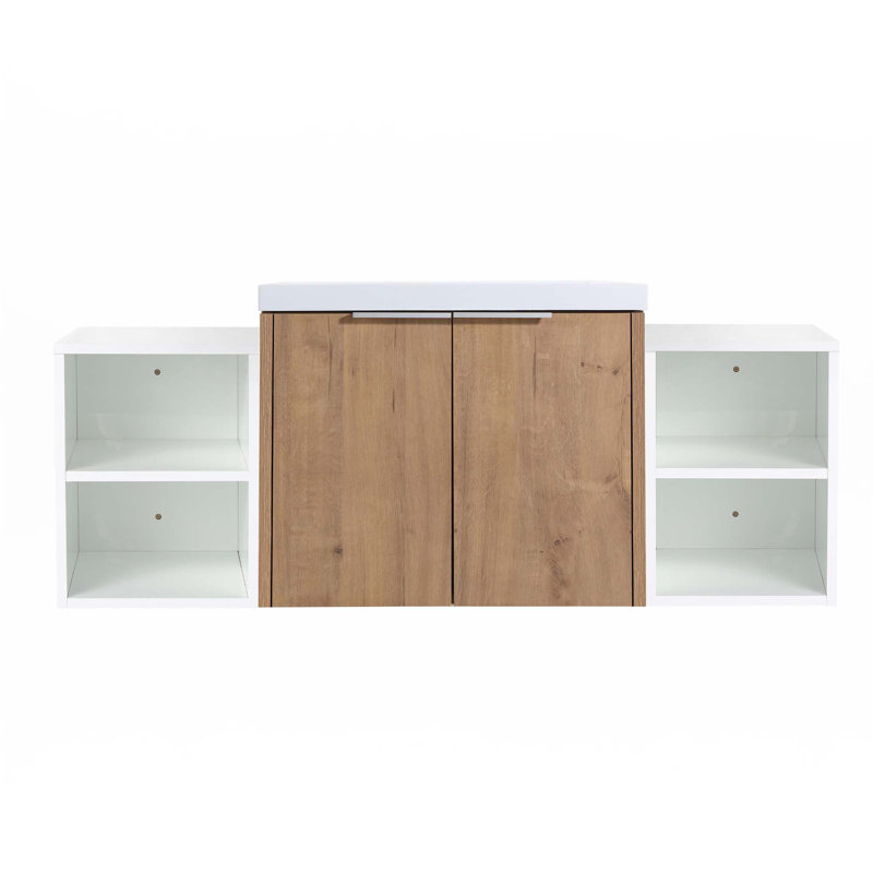 Ensemble de meuble-lavabo à fermeture en douceur 48 po avec lavabo et tablettes de rangement