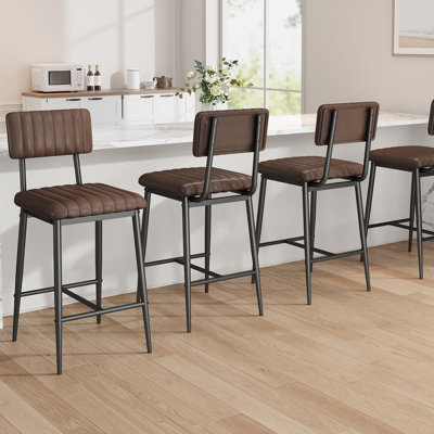Ensemble de tabourets de bar modernes en cuir synthétique