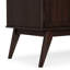 Meuble télé bas de 60 po en bois massif de style moderne Mid-Century pour téléviseur de 65 po ou moins avec 2 armoires et tablettes ouvertes Draper-1985758781