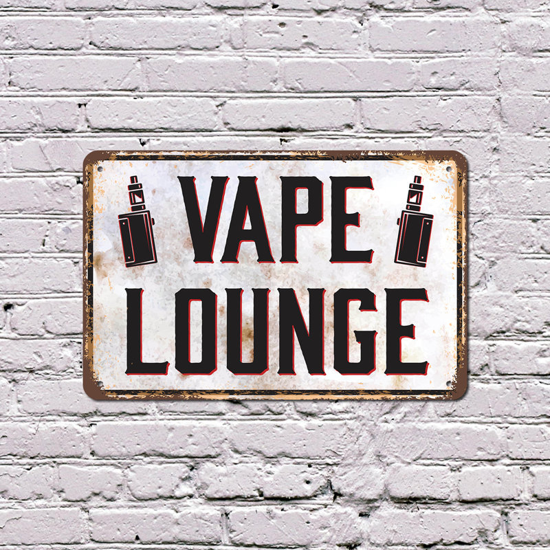 Enseigne en plastique Vape Lounge 8 po x 12 po
