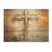 Gold Religious Minimalism Cross I - Religious Landscape Wood Art On Natural Pine Wood-532674420
