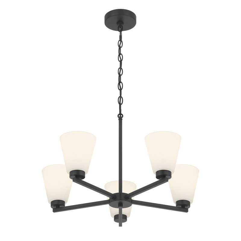 Lustre 5 lumières Merity, Noir mat