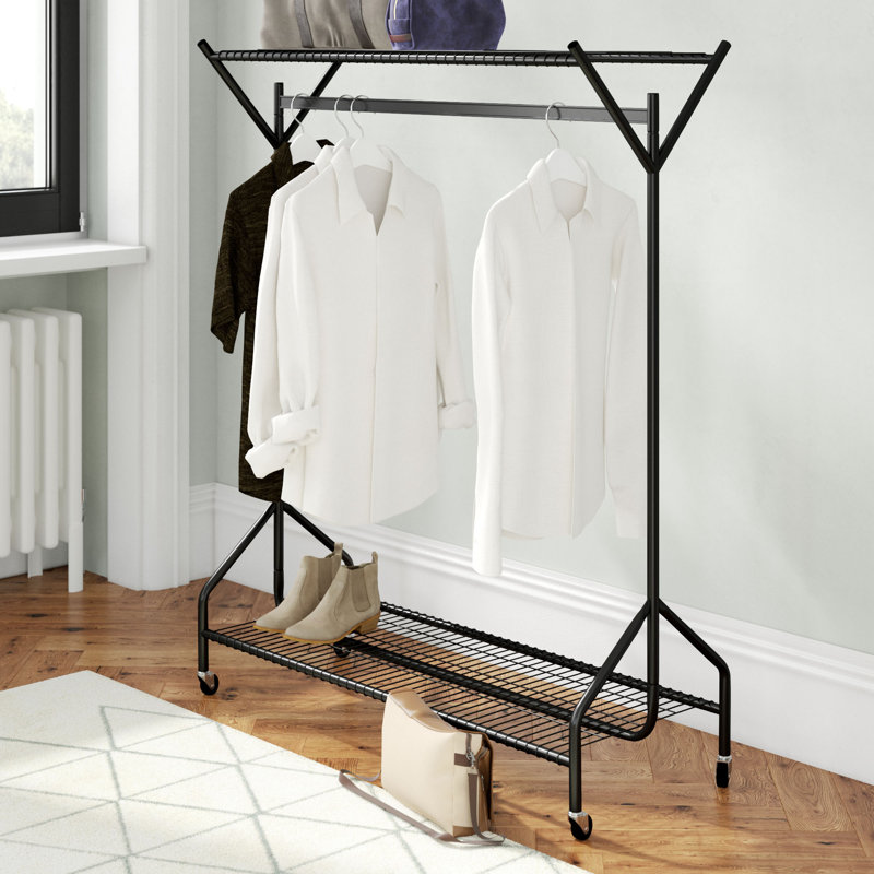 120Cm Rolling Clothes Racks, 150cm H x 120cm L x 46.5cm D