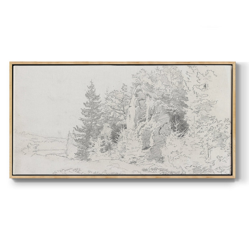 Abstrait, série CMXX, toile tendue avec cadre, prêt à accrocher, H 17 po x l 33 po, Naturel