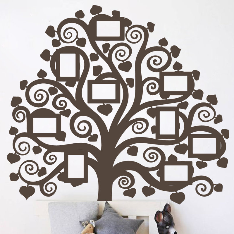 Décalcomanie murale images arbre familial, Brun