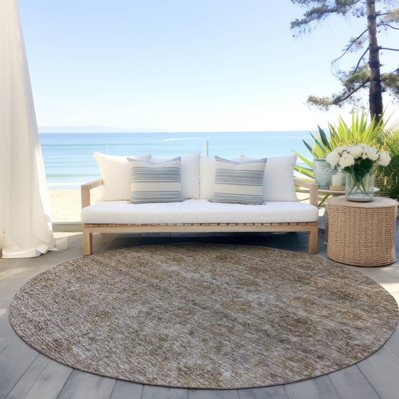Tapis d'intérieur / extérieur brun Glenra , 2 pi 6 po x 3 pi 10 po