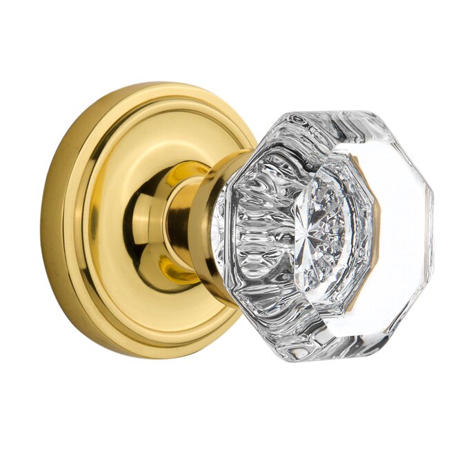 704827 Nostalgic Warehouse Clear Crystal Waldorf Double Dummy Door Knob  with Classic Rosette  Reviews Wayfair