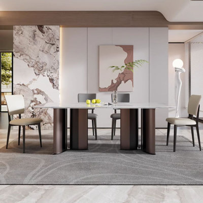 Rectangular marble dining table