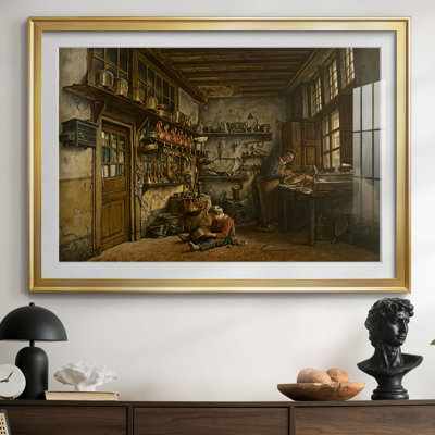 The Coppersmith's Workshop-Henri de Braekeleer-Framed - Matted and Framed Under Acrylic Glass, Large Living Room Wall Art