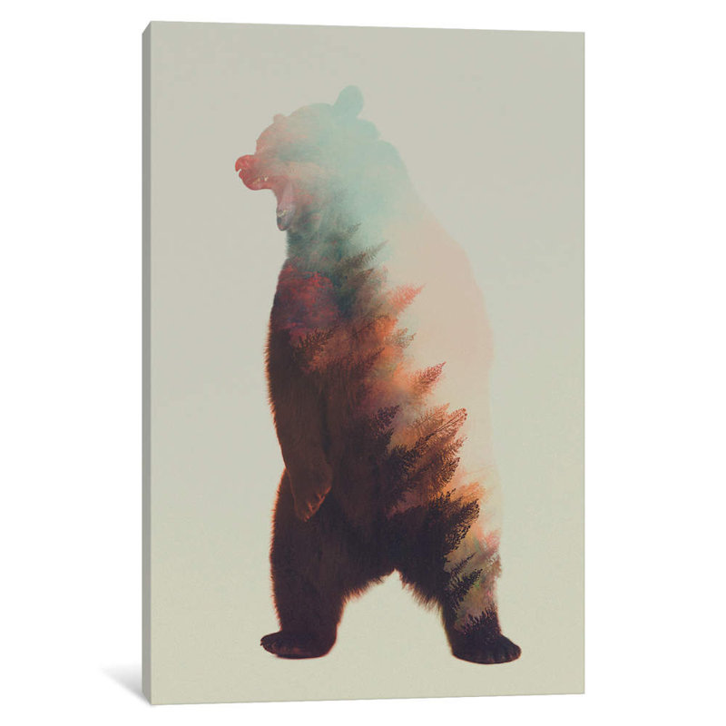 Roaring Bear by Andreas Lie - Wrapped Canvas Print, 101.6 cm H x 66.04 cm W x 1.91 cm D