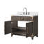 Meuble-lavabo simple en chêne brun 36 po X P 22 po D, plateau en marbre de culture et robinet-117980297