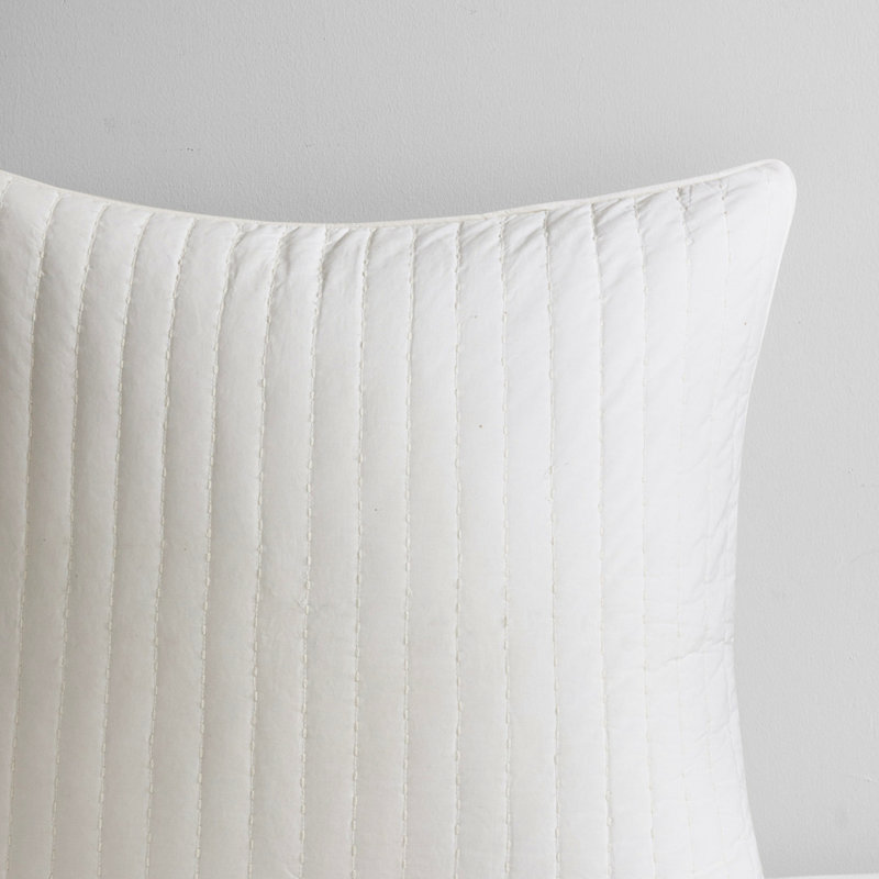 Housse de couette en coton, taille grand lit/queen, rayée et réversible, avec liens intérieurs, taies d'oreiller assorties et boutons.