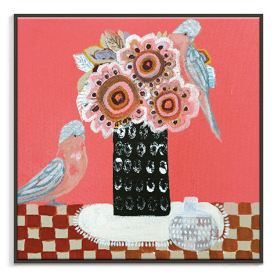 Pink Pollies by Amanda Skye-Mulder - Painting on Canvas