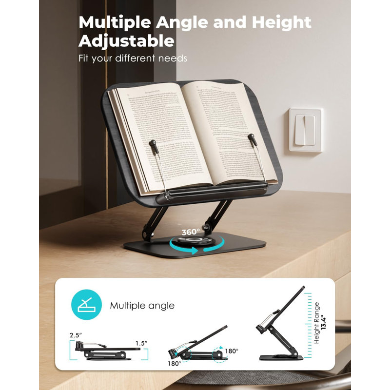 Book Stand for Reading,Book Holder, Height&Angle Adjustable