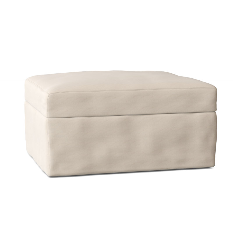 Hartig Upholstered Ottoman, Bayou Natural Canvas