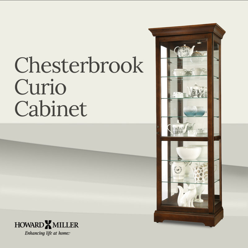 Chesterbrook Lighted Curio Cabinet, Cherry Bordeaux