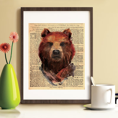 Ours journal papier sticker mural Ervin