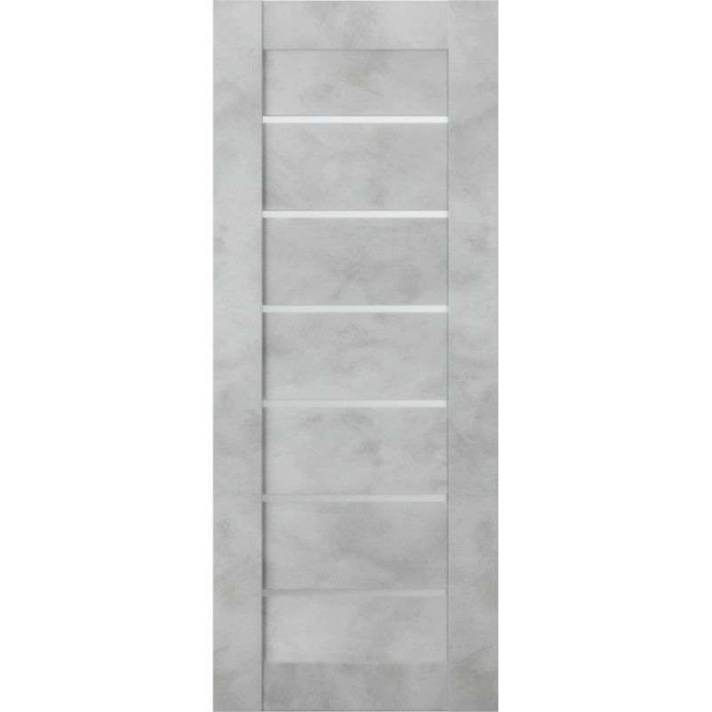 Loire Ash 79" Paneled Interior Door with Frosted Glass Inserts