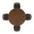 Fiorentino Mid-Century 48" Walnut Finish Round Dining Set with Faux Leather Chairs-1692901159