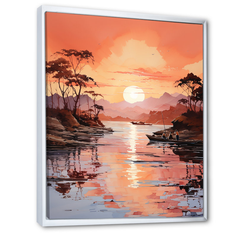 Golden Sunrise Silhouetted II - Nautical & Beach, reproduction d'art mural, H 44 po x l 34 po x P 1,5 po