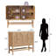 Buffet à arc cannelé de 120 cm de large avec tablette ajustable-712252291