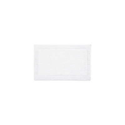 Tapis pour salle de bain 100% coton, 21 x 34 po, 3000 g / m², réversible, blanc, coton duveteux blanc 21 x 34 po, et moderne
