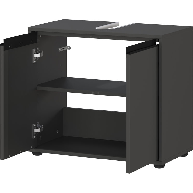 Carratelli 63cm Single Bathroom Vanity Base Only, Graphite details