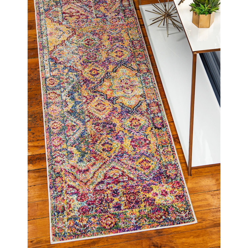 Ector Washable Abstract Indoor Rug, Runner 2'7" x 10'