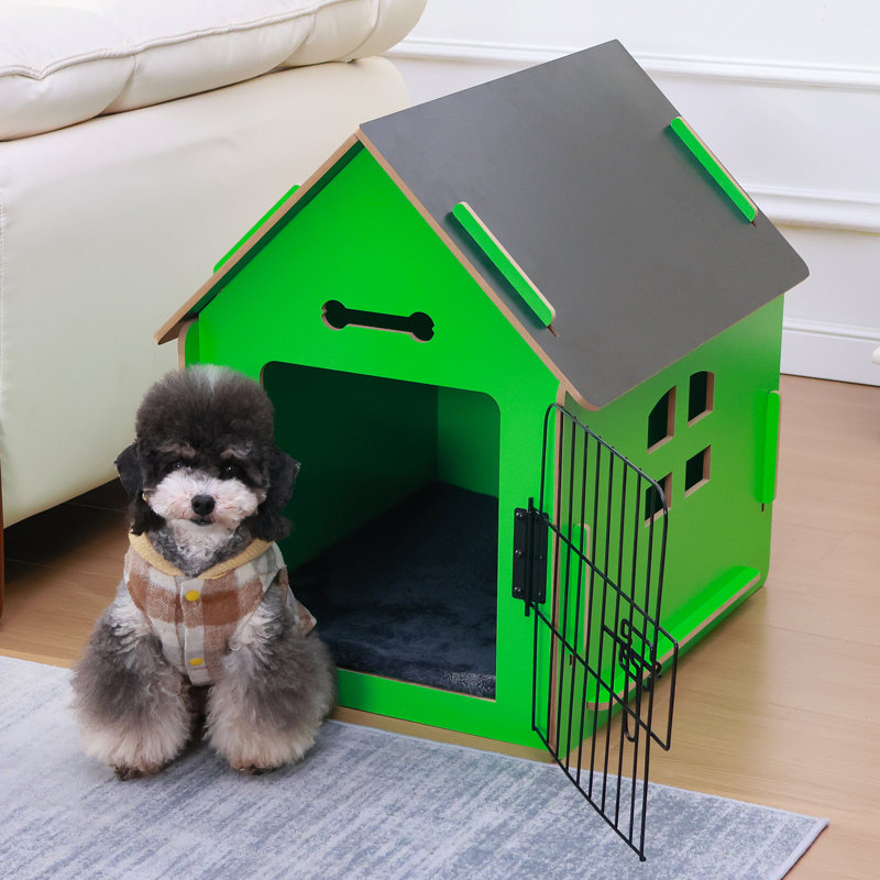 Niche pour chien en bois, Vert / noir