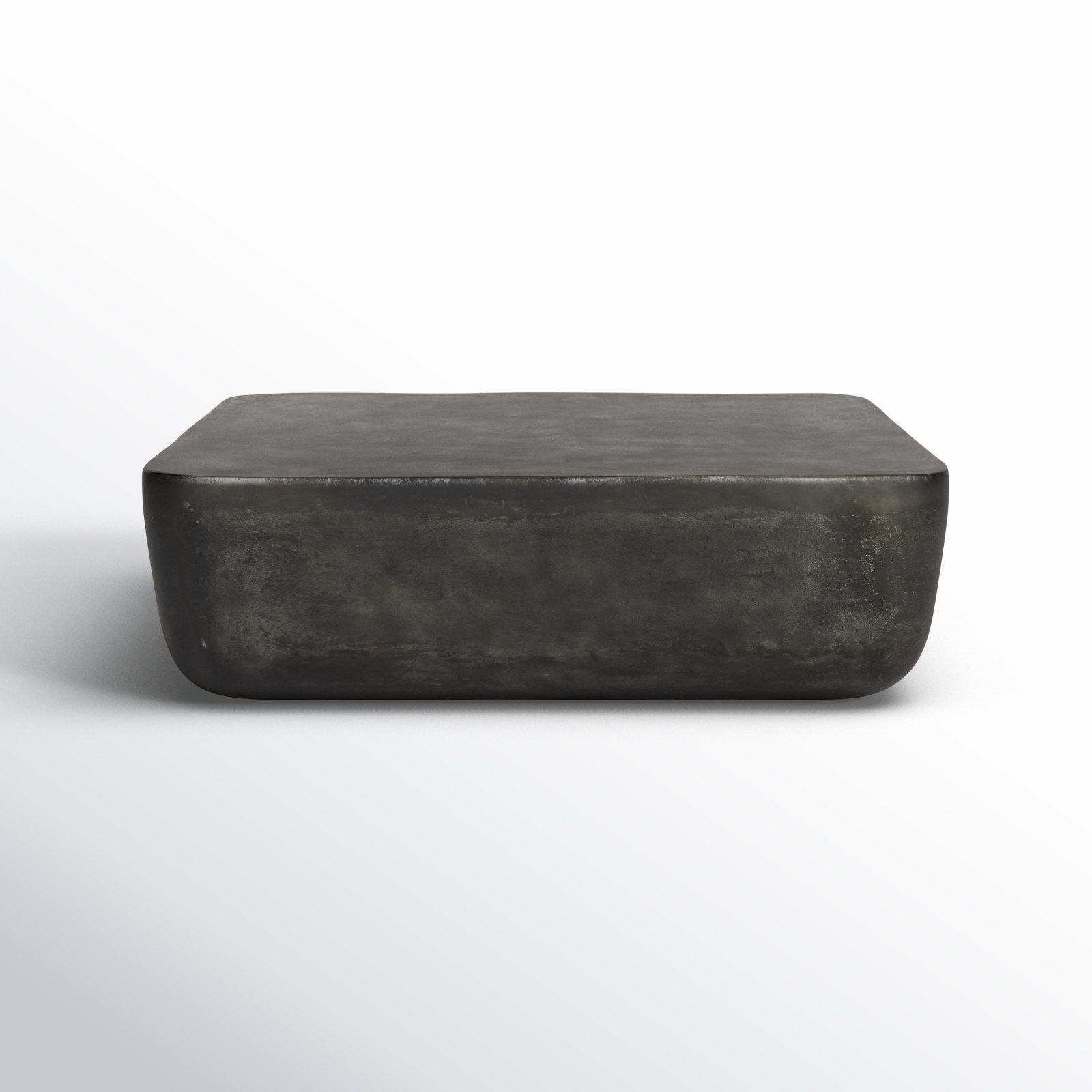 Eponine 48'' Metal Outdoor Coffee Table, Aged Gray