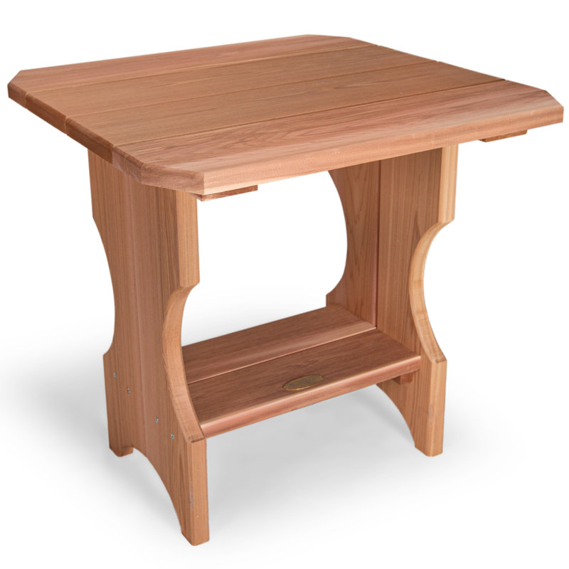 Natural Western Red Cedar Adirondack Side Table with Shelf
