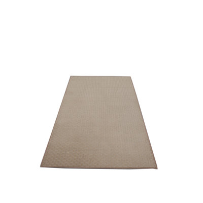 Ensemble de tapis géométriques touffetés en polyester à motif géométrique brun