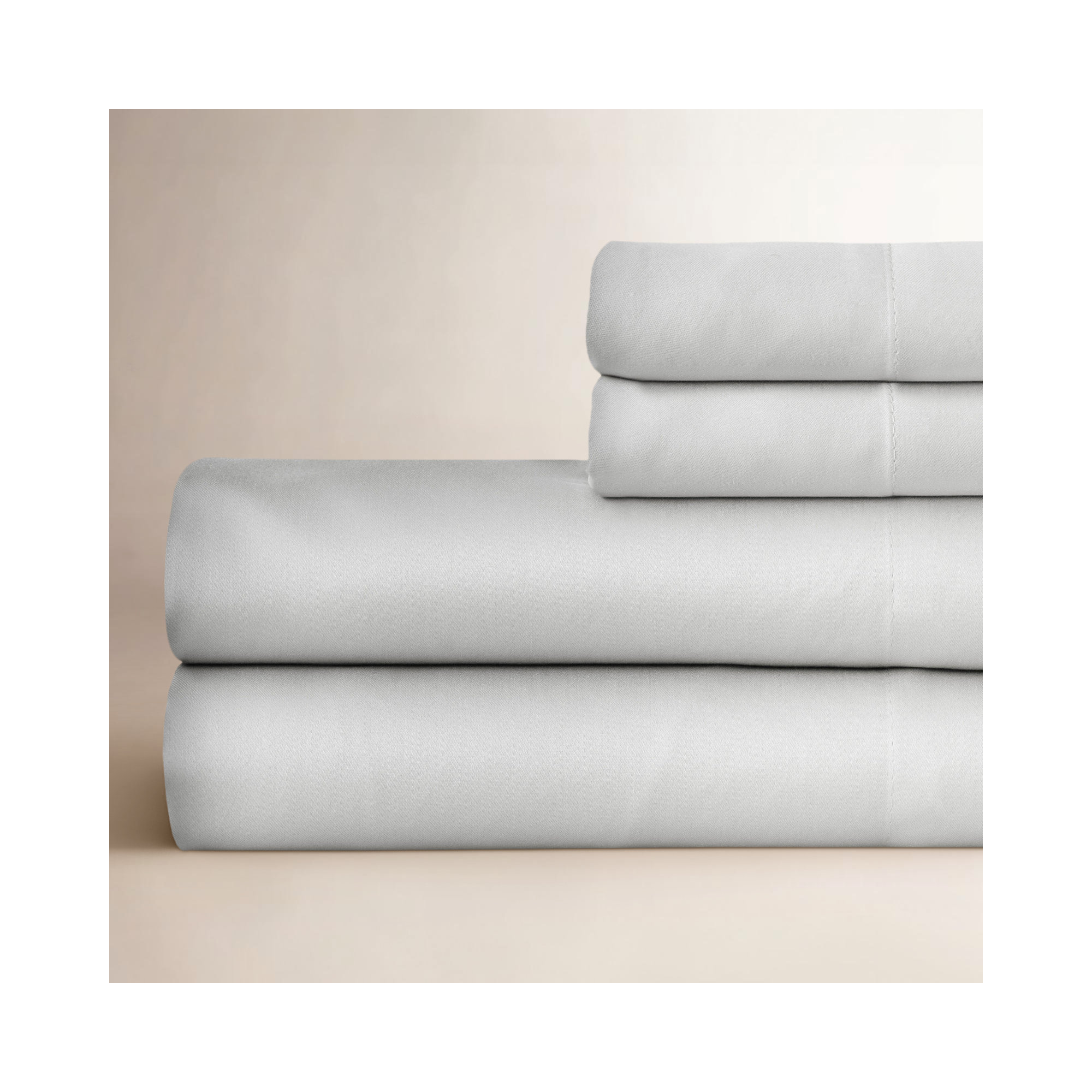 Portia Egyptian Cotton Sateen Sheet Set, Storm Cloud, Full Sheet Set + Fitted Sheet + 2 Pillowcases