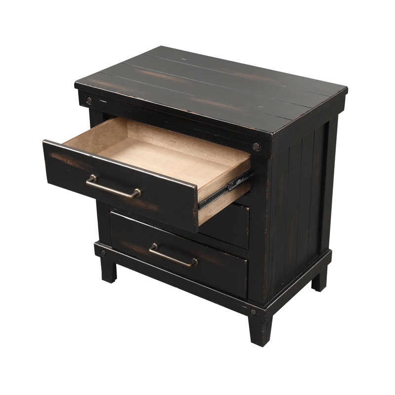 28'' W Nightstand, Black