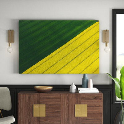 Green And Yellow Crops - Wrapped Canvas Print