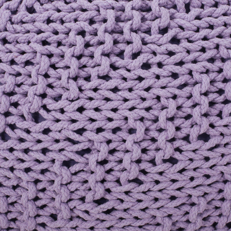 Pouf rond en coton Bordeaux, lavande, Lavande